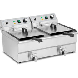 Friteuse électrique 2 x 16 litres 230 volts professionnel 3000 watts acier inoxydable