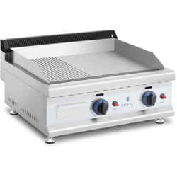 Helloshop26 - Royal catering plancha à gaz en inox grill professionnel 60 cm 2 zones de cuisson 2 x 3 100 watts (plaque 60 x 40 cm, 20 mbar, gaz