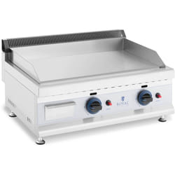 Helloshop26 - Plancha à gaz en inox grill professionnel 60 cm 2 zones de cuisson 2 x 3 100 watts (plaque 60 x 40 cm, 20 mbar, gaz naturel, 50 - 300