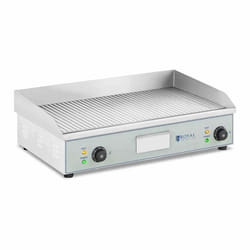 Plancha electrique professionnelle pro de table rainuree (dimensions de la plaque de cuisson : 400 x 730 mm 2 x 2 200 w