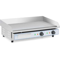 Plancha électrique professionnelle en acier inoxydable pour restaurant de table double 2 feux 73 x 40 cm (2 x 2 200 watts, 730 x 400 mm, lisse)