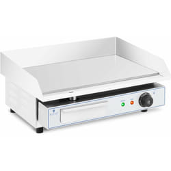 Plancha électrique professionnelle en inox pour restaurant de table 1 feu 55 x 40 cm (3 000 watts, 550 x 400 mm, lisse)