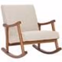 Fauteuil à bascule - Non spécifié - Crème - Tissu 100% Polyester - Design contemporain - 1 place