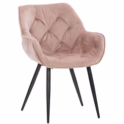 Chaise de coiffeuse salon bureau rembourre confortable et moderne capitonne velours rose