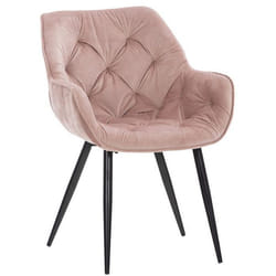 Chaise de coiffeuse salon bureau rembourre confortable et moderne capitonne velours rose