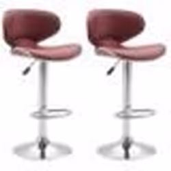 Tabouret de bar - Non spécifié - Réglable - Simili cuir - Lot de 2 - Design contemporain