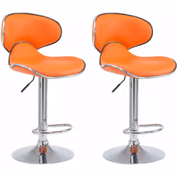 Lot de 2 tabourets de bar en synthétique Surface d'assise en cuir synthétique (100% polyuréthane) Piètement en forme trompett ...