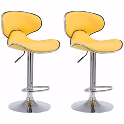 Lot de 2 tabourets de bar en synthétique Surface d'assise en cuir synthétique (100% polyuréthane) Piètement en forme trompett ...