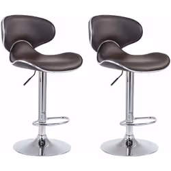 Lot de 2 tabourets de bar en synthétique Surface d'assise en cuir synthétique (100% polyuréthane) Piètement en forme trompett ...