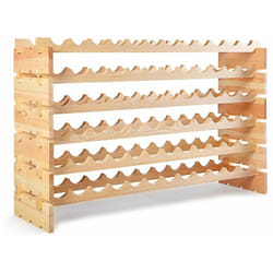 Décoshop26 - tagère à vin casier à 72 bouteilles en bois de pin robuste modulable 119x29x71 cm 200001410