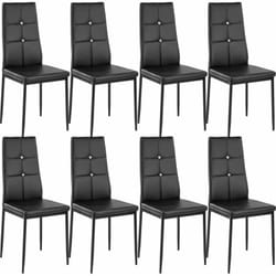 Lot de 8 chaises siège de salon cuisine salle à manger design élégant avec brillant noir