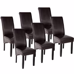 Lot de 6 chaises - Marron - Classique - Intemporel