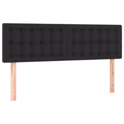 Tête de lit - Meuble - Capitonné - Similicuir noir - 72x5x78/88 cm - Style classique