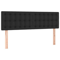 Tête de lit - Meuble - Capitonné - Similicuir noir - 72x5x78/88 cm - Style classique