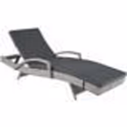 Transat de jardin - Bain de soleil - Gris - 5 positions
