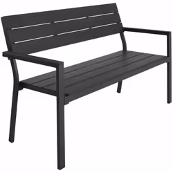 Banc de jardin pour 2 personnes Convient pour une utilisation en extérieur Structure robuste en aluminium (Revêtement par pou ...