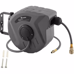 Tuyau robuste avec raccord rapide Boîtier en plastique robuste Facile à enrouler et à dérouler Enroulage automatique avec arr ...
