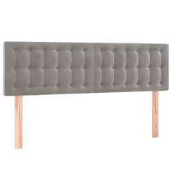Tête de lit - Non spécifié - 72x5x78/88 cm - Velours gris clair - Classique - 2 parties