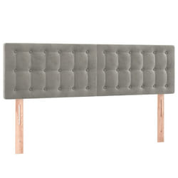 Tête de lit - Non spécifié - 72x5x78/88 cm - Velours gris clair - Classique - 2 parties