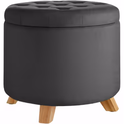 Tabouret confortable rembourré aspect lin Surface capitonnée Conception sûre et robuste Utilisation polyvalente, s'intègre fa ...