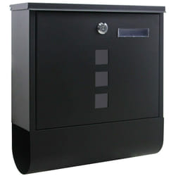 Helloshop26 - Boite aux lettres design avec porte-journaux pour montage au mur courrier 30,5 x 9,6 x 33,5 cm noir