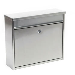 Helloshop26 - Boite aux lettres design boite postale murale acier inoxydable courrier 32 x 36 x 11,5 cm argenté