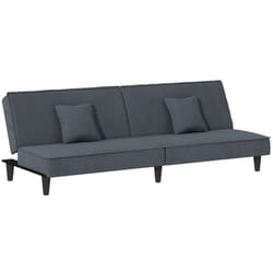 Helloshop26 - Canapé-lit gris 200 x 89 x 70 cm velours foncé