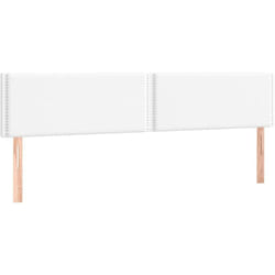Tête de lit accessoire couchage chambre à coucher meuble 2 parties 90 x 5 x 78/88 cm synthétique blanc TDL0206583
