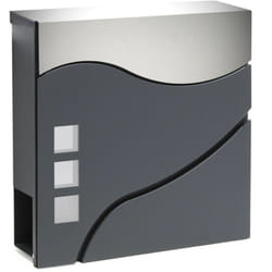 Boite aux lettres design porte journal acier inoxydable anthracite