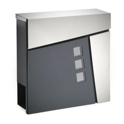 Helloshop26 - Boite aux lettres design murale compartiment journal acier inoxydable anthracite