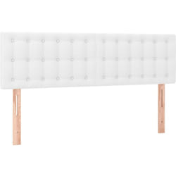 Décoshop26 - Tête de lit accessoire couchage chambre à coucher meuble capitonné 2 parties 72 x 5 x 78/88 cm synthétique blanc TDL0206589