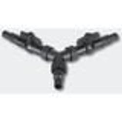 Distributeur deau - Helloshop26 - Y-distributeur 20/25mm - Débit contrôlable - 2 sorties - Noir
