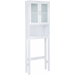 Décoshop26 - Meuble dessus toilettes wc 2 portes armoire de toilette étagère de salle de bain 200000805