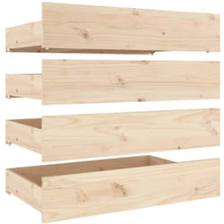 Décoshop26 - Tiroir de lit rangement avec roulettes lot de 4 bois de pin TDL0206813