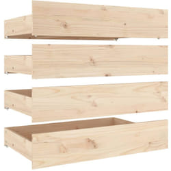 Décoshop26 - Tiroir de lit rangement avec roulettes lot de 4 bois de pin TDL0206814