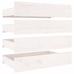Tiroir de lit rangement avec roulettes lot de 4 bois de pin blanc