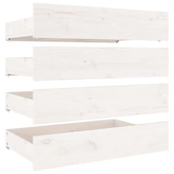 Tiroir de lit rangement avec roulettes lot de 4 bois de pin blanc