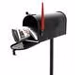 Boîte aux lettres - Design Américain - Noir - Acier Galvanisé - Pied de Support Inclus - 18x22x48 cm