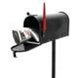 Boîte aux lettres - Design Américain - Noir - Acier Galvanisé - Pied de Support Inclus - 18x22x48 cm