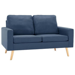 Canapé 2 places - Noname - Tissu bleu - Confort moelleux - Fixe - Style contemporain