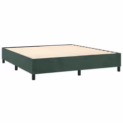 Sommier à lattes sur pieds - TDL - 200x200 cm - Velours vert foncé - 2 places - Monté