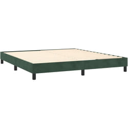 Sommier à lattes sur pieds cadre de lit 160x200 cm tissu velours vert foncé TDL0206881