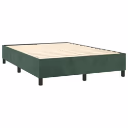 Sommier - TDL - 140x200 cm - Tissu velours vert foncé - 2 places - Montage facile