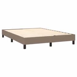 Sommier à lattes - TDL - 140x190 cm - Tissu taupe - 2 places - Pieds inclus