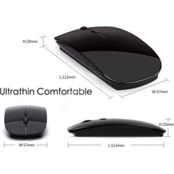 Souris pour PC LENOVO USB Sans Fil Ultra Plate Universelle Capteur Optique 3 Boutons Ordinateur (NOIR)
