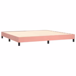 Cadre de lit - Noname - 200x200 cm - Tissu velours rose - 2 places - Design contemporain