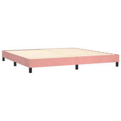 Cadre de lit - Noname - 200x200 cm - Tissu velours rose - 2 places - Design contemporain