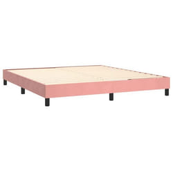Cadre de lit - Non spécifié - 180x200 cm - Velours rose - 2 places - Sommier à lattes inclus