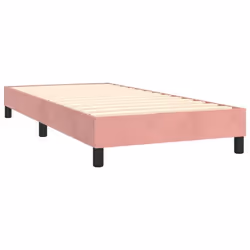 Cadre de lit - Non spécifié - 100x200 cm - Velours rose - 1 place - Sommier tapissier inclus
