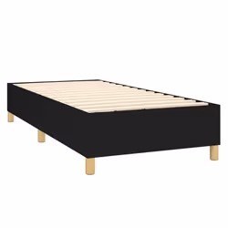 Sommier a lattes sur pieds cadre de lit 90x190 cm tissu noir TDL0206974